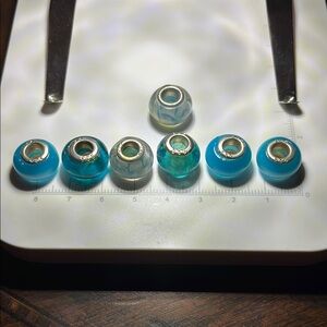 Blue and Silver Charm Beads